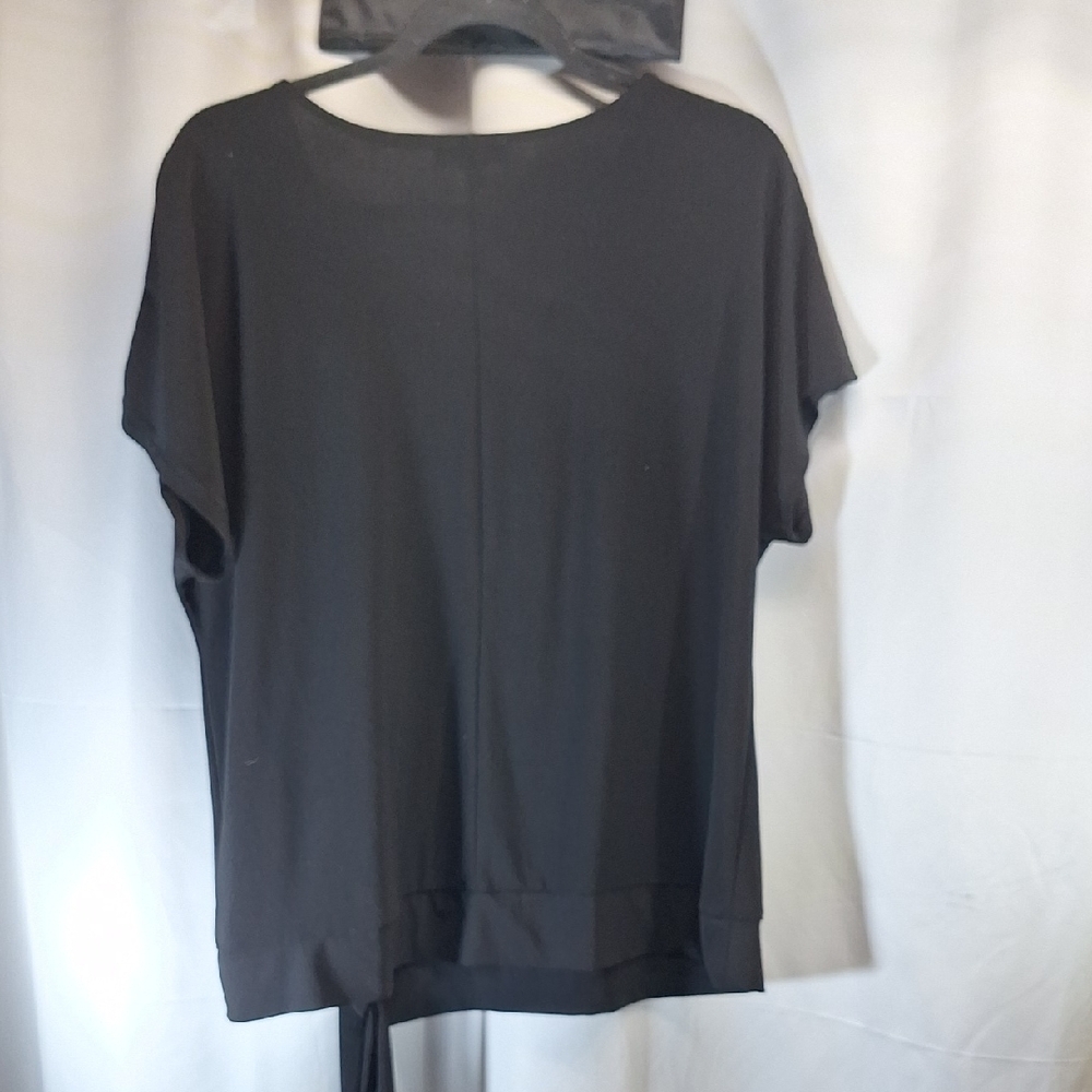 Chaus Black Dolman Sleeve Tie Front Blouse - Picture 6 of 6